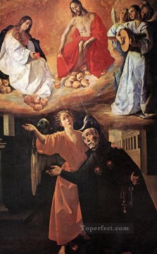 フランシスコ・デ・スルバラン Painting - 福者アロンソ・ロドリゲスのビジョン・バロック・フランシスコ・スルバロン